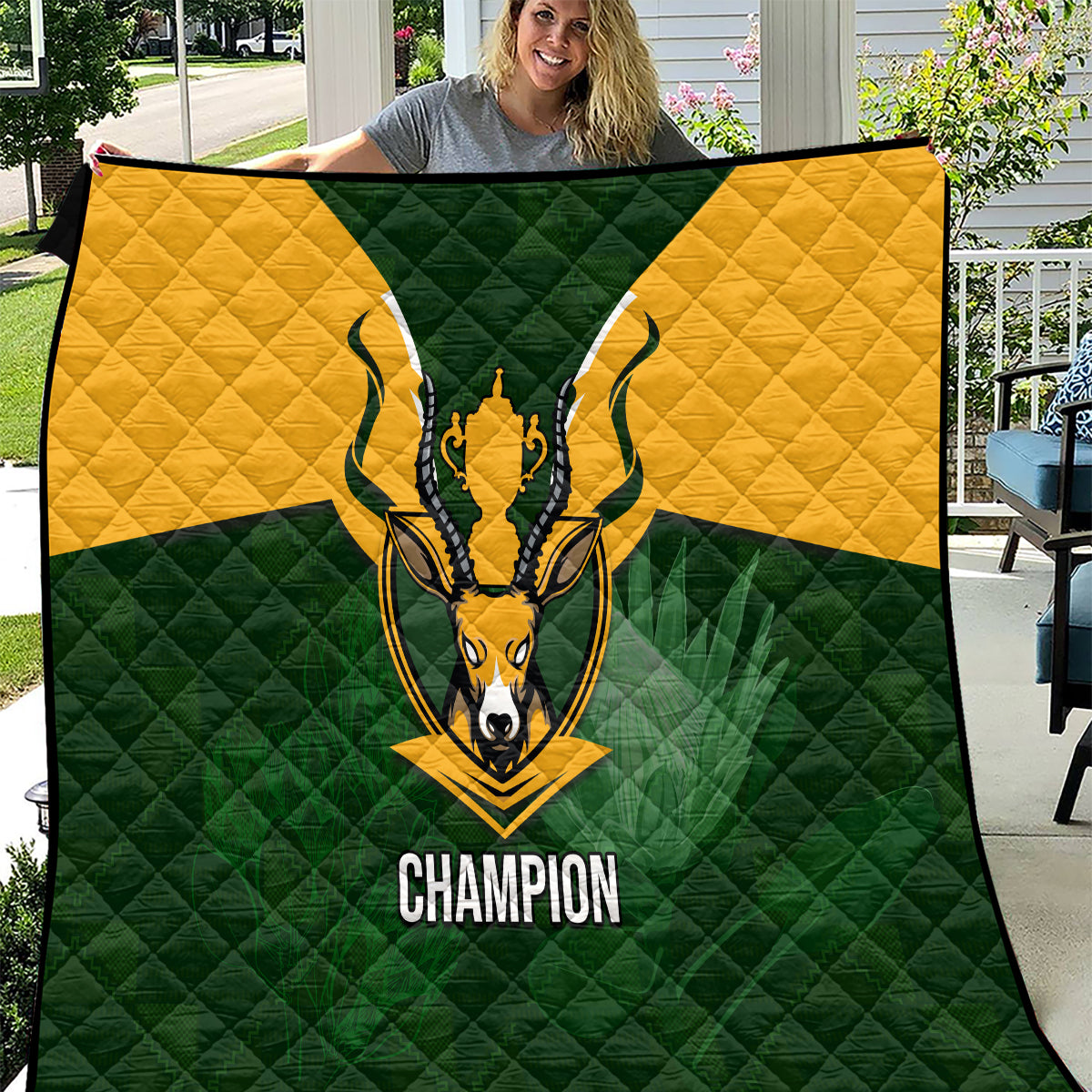 South Africa Rugby Quilt Springbok Mascot History Champion World Rugby 2023 - Wonder Print Shop