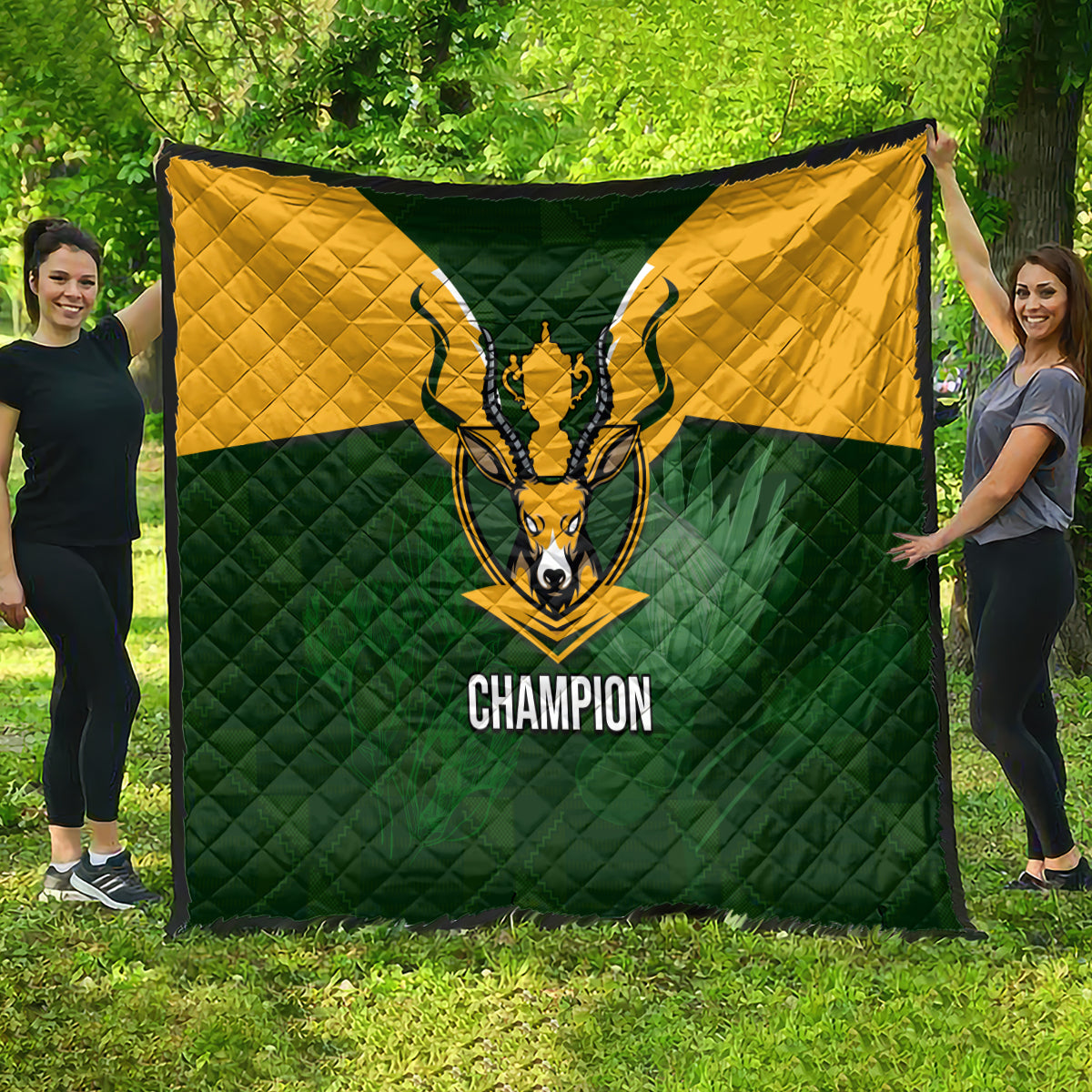 South Africa Rugby Quilt Springbok Mascot History Champion World Rugby 2023 - Wonder Print Shop