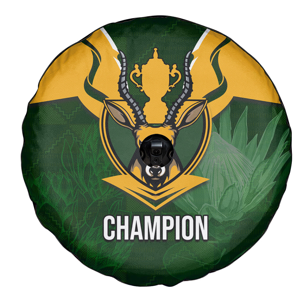 South Africa Rugby Spare Tire Cover Springbok Mascot History Champion World Rugby 2023 - Wonder Print Shop