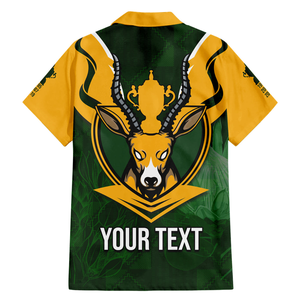 Personalised South Africa Rugby Family Matching Short Sleeve Bodycon Dress and Hawaiian Shirt Springbok Mascot History Champion World Rugby 2023 - Wonder Print Shop