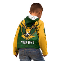 Personalised South Africa Rugby Kid Hoodie Springbok Mascot History Champion World Rugby 2023 - Wonder Print Shop