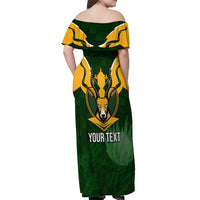 Personalised South Africa Rugby Off Shoulder Maxi Dress Springbok Mascot History Champion World Rugby 2023 - Wonder Print Shop
