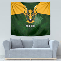 Personalised South Africa Rugby Tapestry Springbok Mascot History Champion World Rugby 2023 - Wonder Print Shop