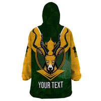 Personalised South Africa Rugby Wearable Blanket Hoodie Springbok Mascot History Champion World Rugby 2023 - Wonder Print Shop