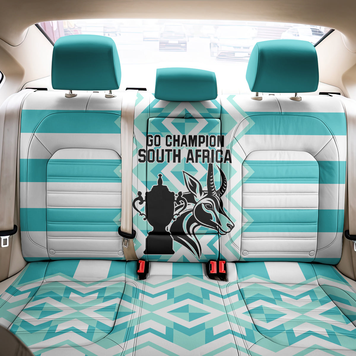 South Africa Rugby Back Car Seat Cover Commemorative World Cup Winners 2023 - Wonder Print Shop