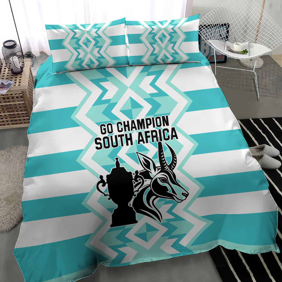 South Africa Rugby Bedding Set Commemorative World Cup Winners 2023 - Wonder Print Shop