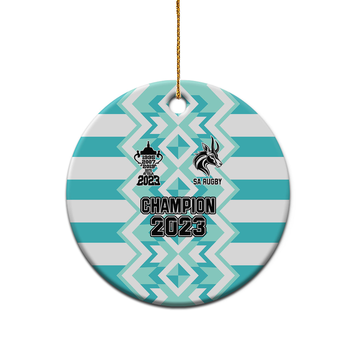South Africa Rugby Ceramic Ornament Commemorative World Cup Winners 2023 - Wonder Print Shop