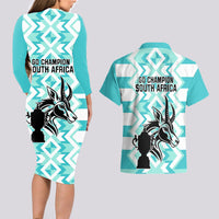 South Africa Rugby Couples Matching Long Sleeve Bodycon Dress and Hawaiian Shirt Commemorative World Cup Winners 2023 - Wonder Print Shop