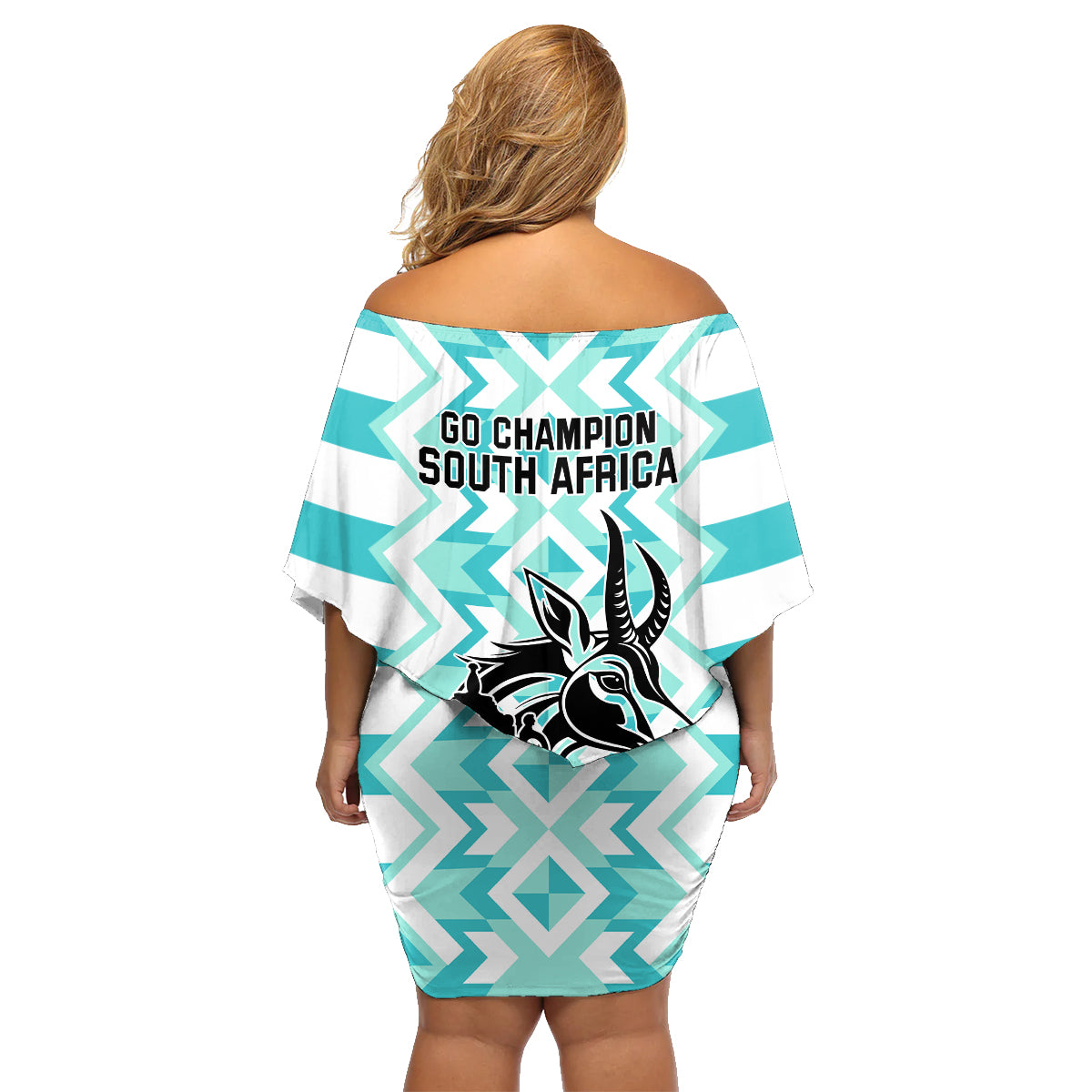 South Africa Rugby Family Matching Off Shoulder Short Dress and Hawaiian Shirt Commemorative World Cup Winners 2023 - Wonder Print Shop
