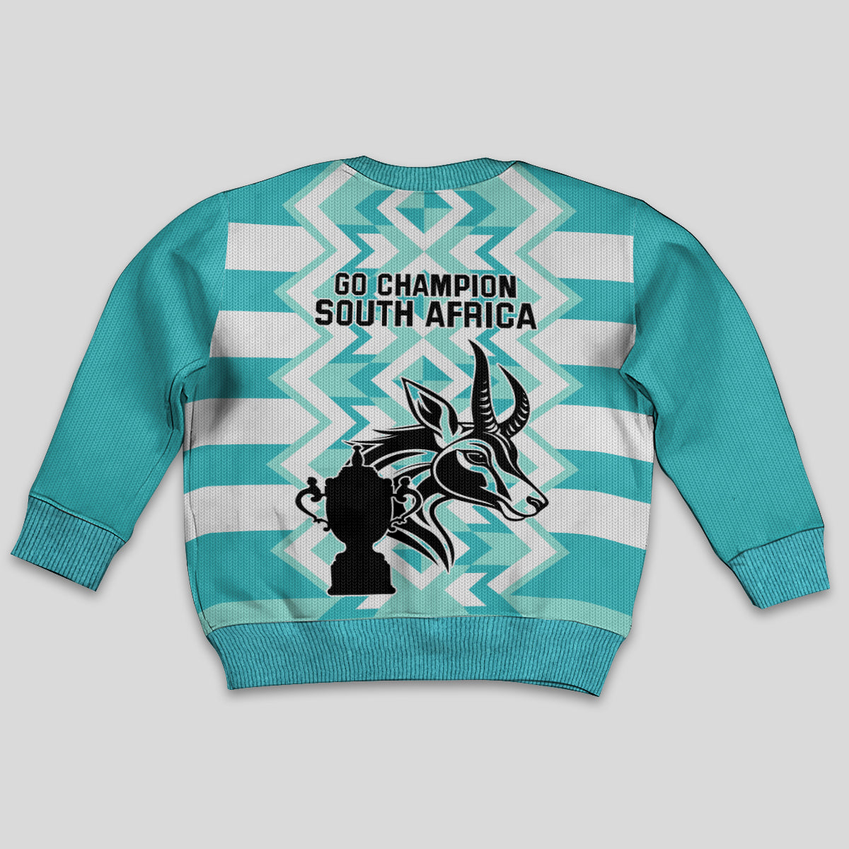 South Africa Rugby Kid Ugly Christmas Sweater Commemorative World Cup Winners 2023 - Wonder Print Shop