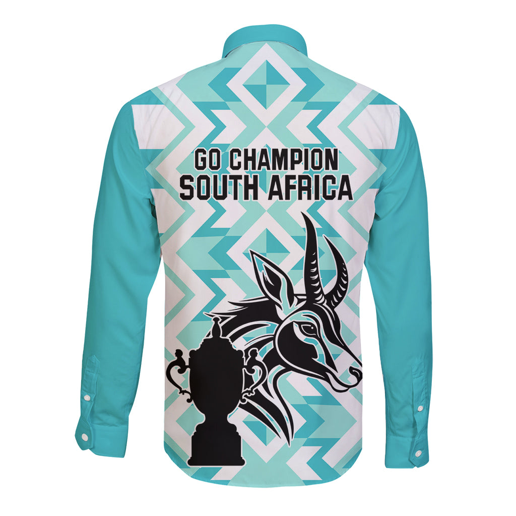 South Africa Rugby Long Sleeve Button Shirt Commemorative World Cup Winners 2023 - Wonder Print Shop