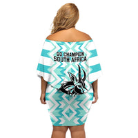 South Africa Rugby Off Shoulder Short Dress Commemorative World Cup Winners 2023 - Wonder Print Shop