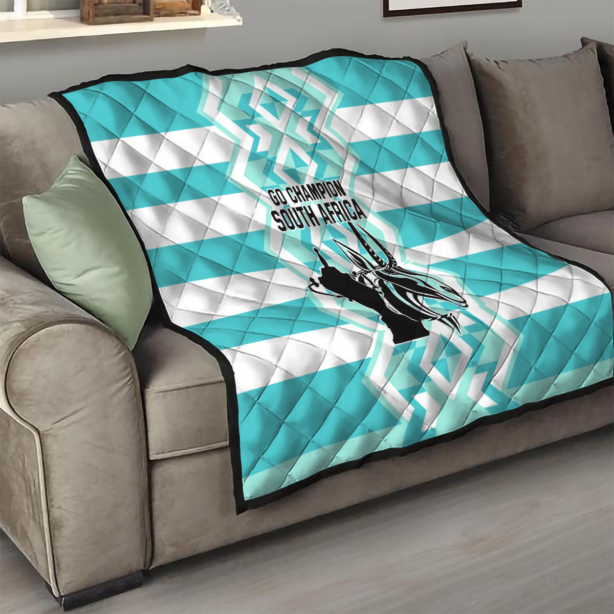 South Africa Rugby Quilt Commemorative World Cup Winners 2023 - Wonder Print Shop