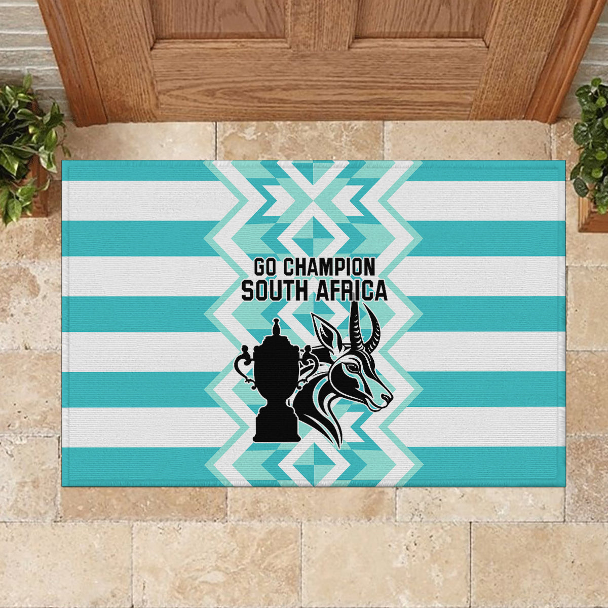 South Africa Rugby Rubber Doormat Commemorative World Cup Winners 2023 - Wonder Print Shop