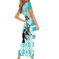 South Africa Rugby Short Sleeve Bodycon Dress Commemorative World Cup Winners 2023 - Wonder Print Shop