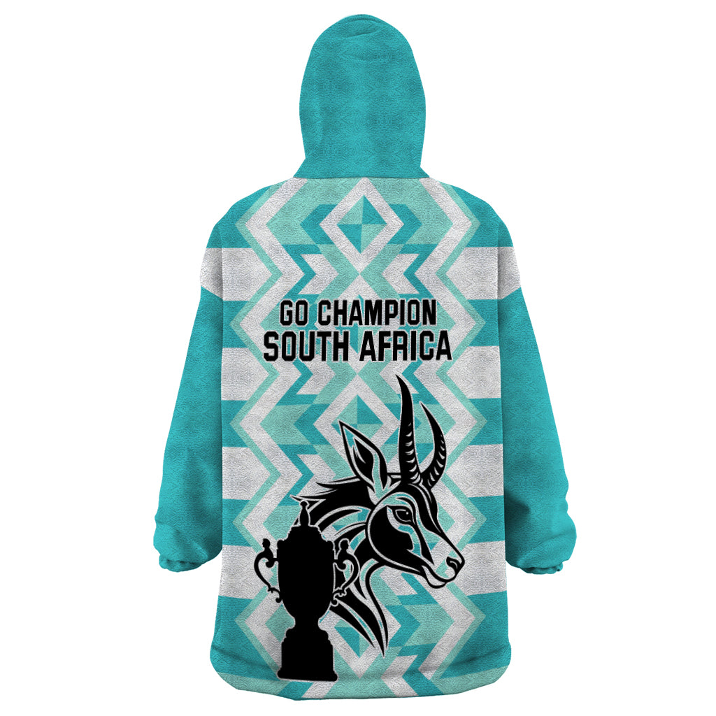 South Africa Rugby Wearable Blanket Hoodie Commemorative World Cup Winners 2023 - Wonder Print Shop