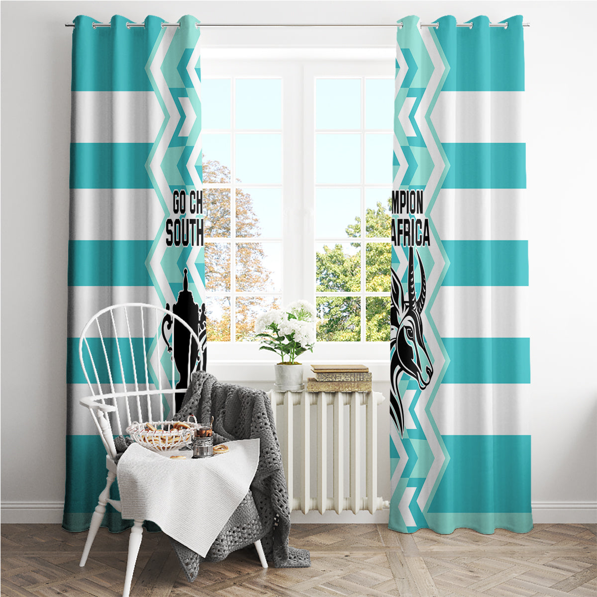 South Africa Rugby Window Curtain Commemorative World Cup Winners 2023 - Wonder Print Shop