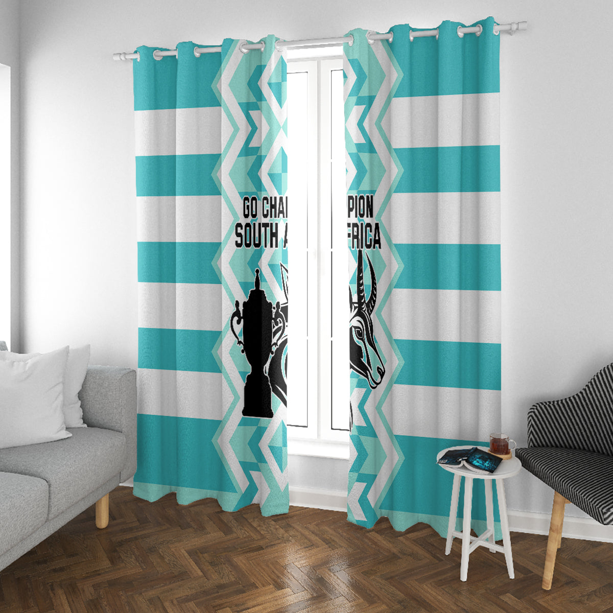 South Africa Rugby Window Curtain Commemorative World Cup Winners 2023 - Wonder Print Shop
