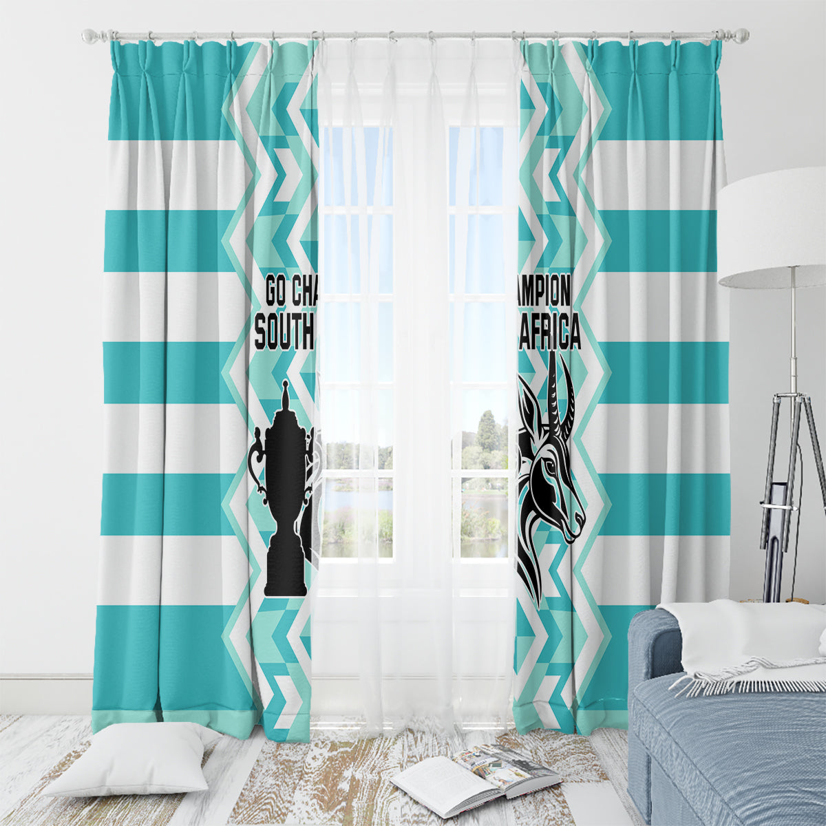 South Africa Rugby Window Curtain Commemorative World Cup Winners 2023 - Wonder Print Shop