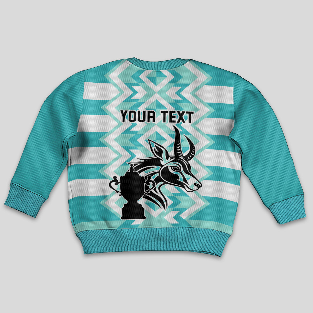 Personalised South Africa Rugby Kid Ugly Christmas Sweater Commemorative World Cup Winners 2023 - Wonder Print Shop