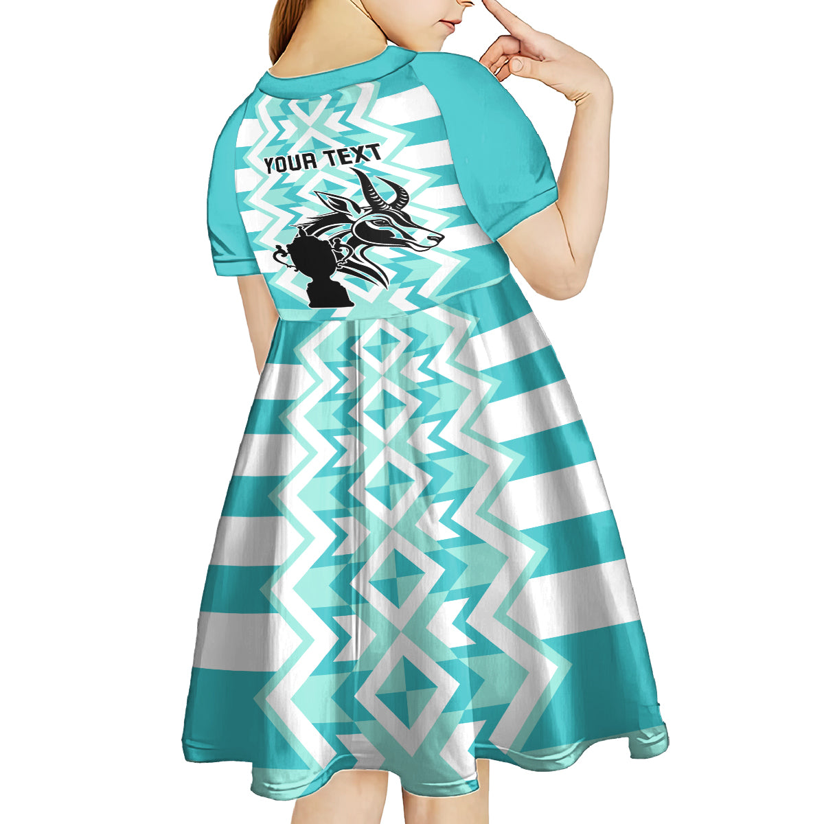 Personalised South Africa Rugby Kid Short Sleeve Dress Commemorative World Cup Winners 2023 - Wonder Print Shop