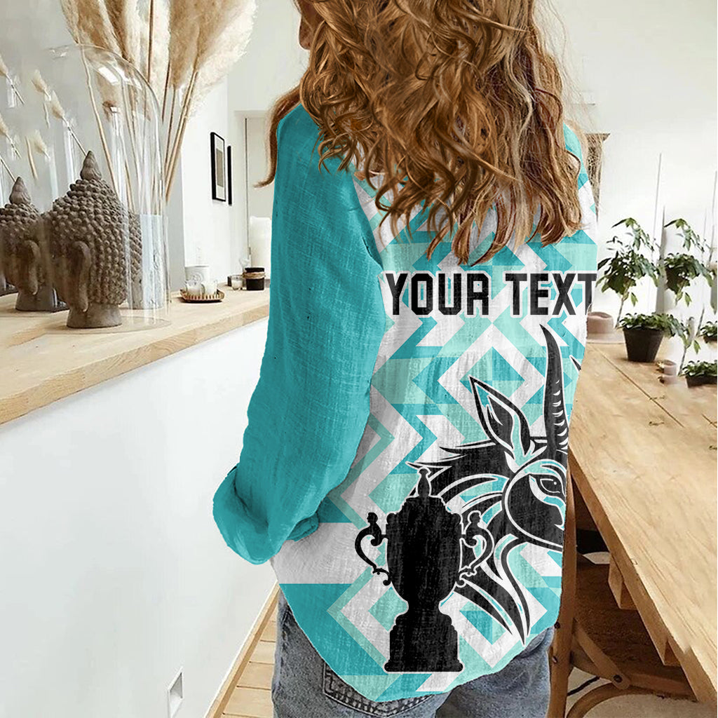 Personalised South Africa Rugby Women Casual Shirt Commemorative World Cup Winners 2023 - Wonder Print Shop