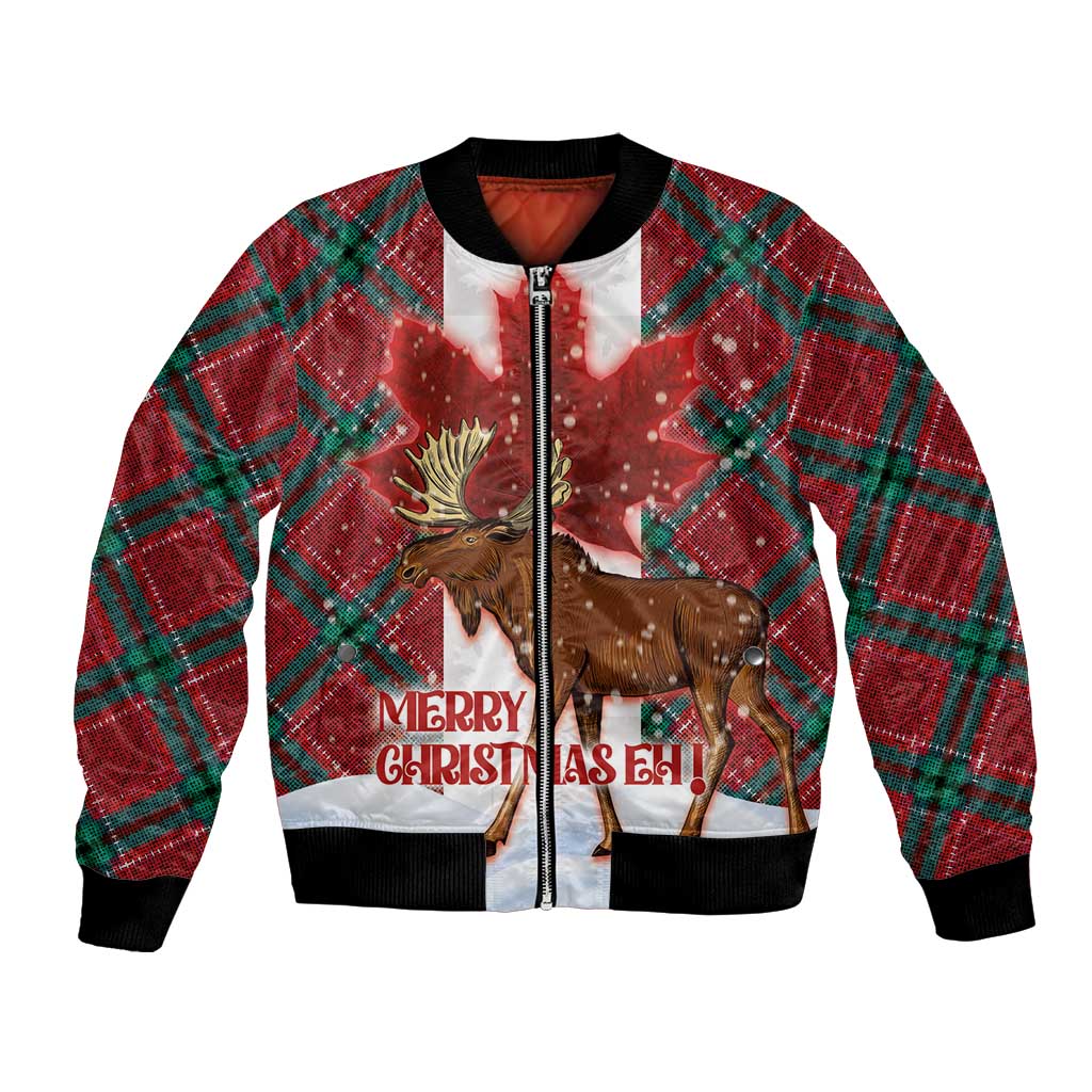 Canadian Christmas - Moose and Maple Retro Style Bomber Jacket - Wonder Print Shop