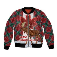 Canadian Christmas - Moose and Maple Retro Style Bomber Jacket - Wonder Print Shop