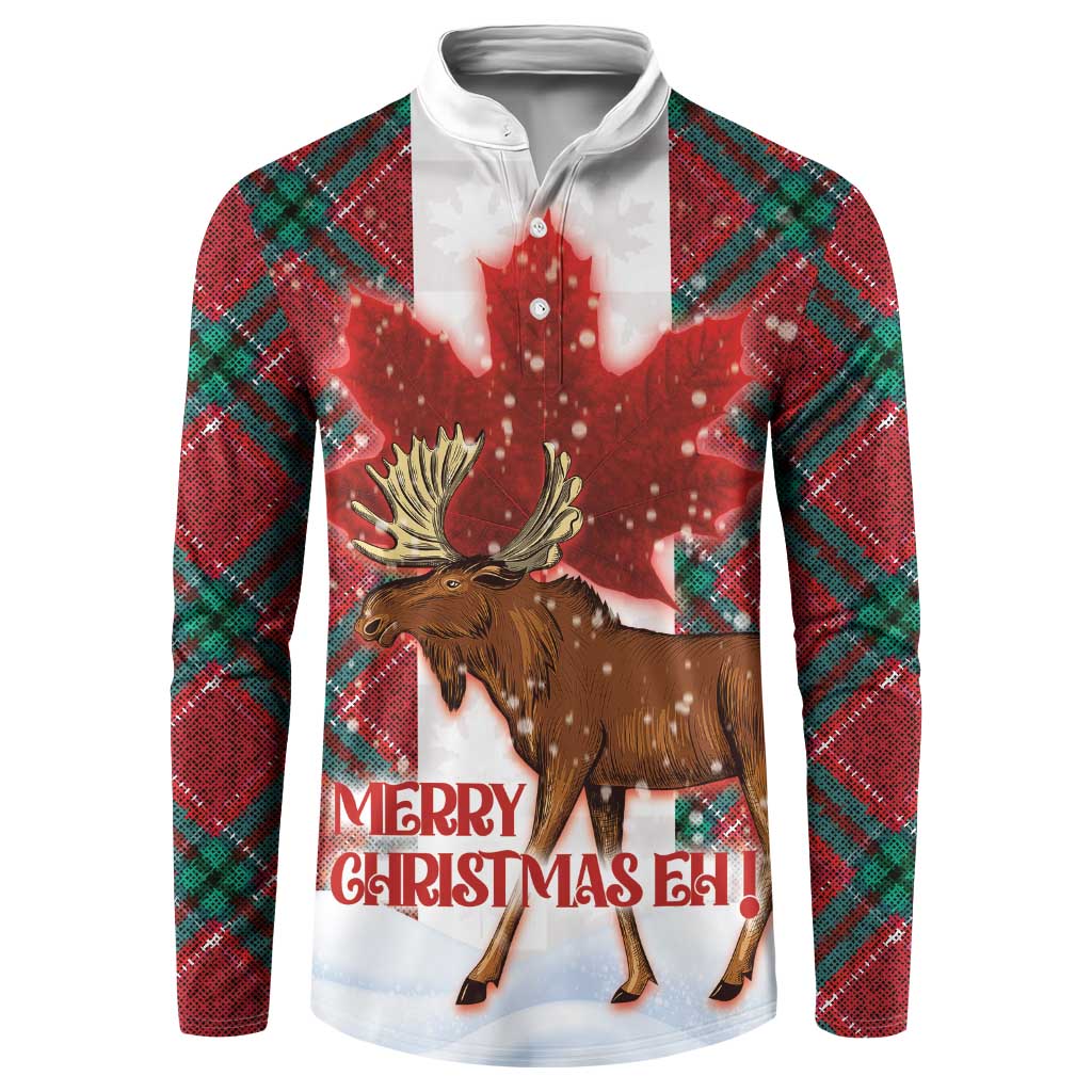 Canadian Christmas - Moose and Maple Retro Style Button Sweatshirt - Wonder Print Shop