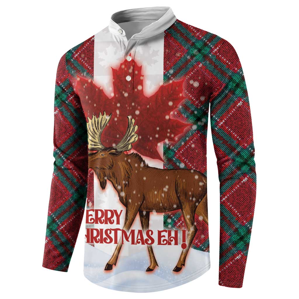 Canadian Christmas - Moose and Maple Retro Style Button Sweatshirt - Wonder Print Shop