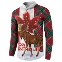 Canadian Christmas - Moose and Maple Retro Style Button Sweatshirt - Wonder Print Shop