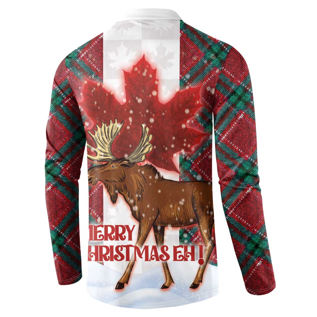 Canadian Christmas - Moose and Maple Retro Style Button Sweatshirt - Wonder Print Shop