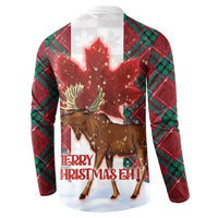 Canadian Christmas - Moose and Maple Retro Style Button Sweatshirt - Wonder Print Shop