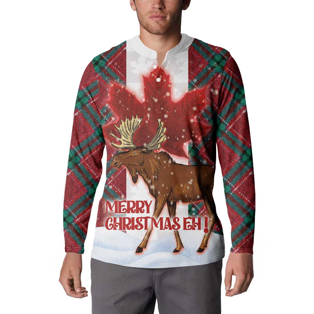 Canadian Christmas - Moose and Maple Retro Style Button Sweatshirt - Wonder Print Shop