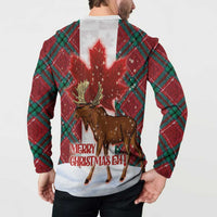 Canadian Christmas - Moose and Maple Retro Style Button Sweatshirt - Wonder Print Shop