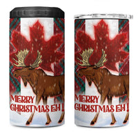 Canadian Christmas - Moose and Maple Retro Style 4 in 1 Can Cooler Tumbler - Wonder Print Shop