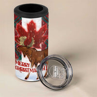 Canadian Christmas - Moose and Maple Retro Style 4 in 1 Can Cooler Tumbler - Wonder Print Shop