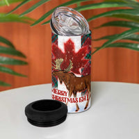 Canadian Christmas - Moose and Maple Retro Style 4 in 1 Can Cooler Tumbler - Wonder Print Shop
