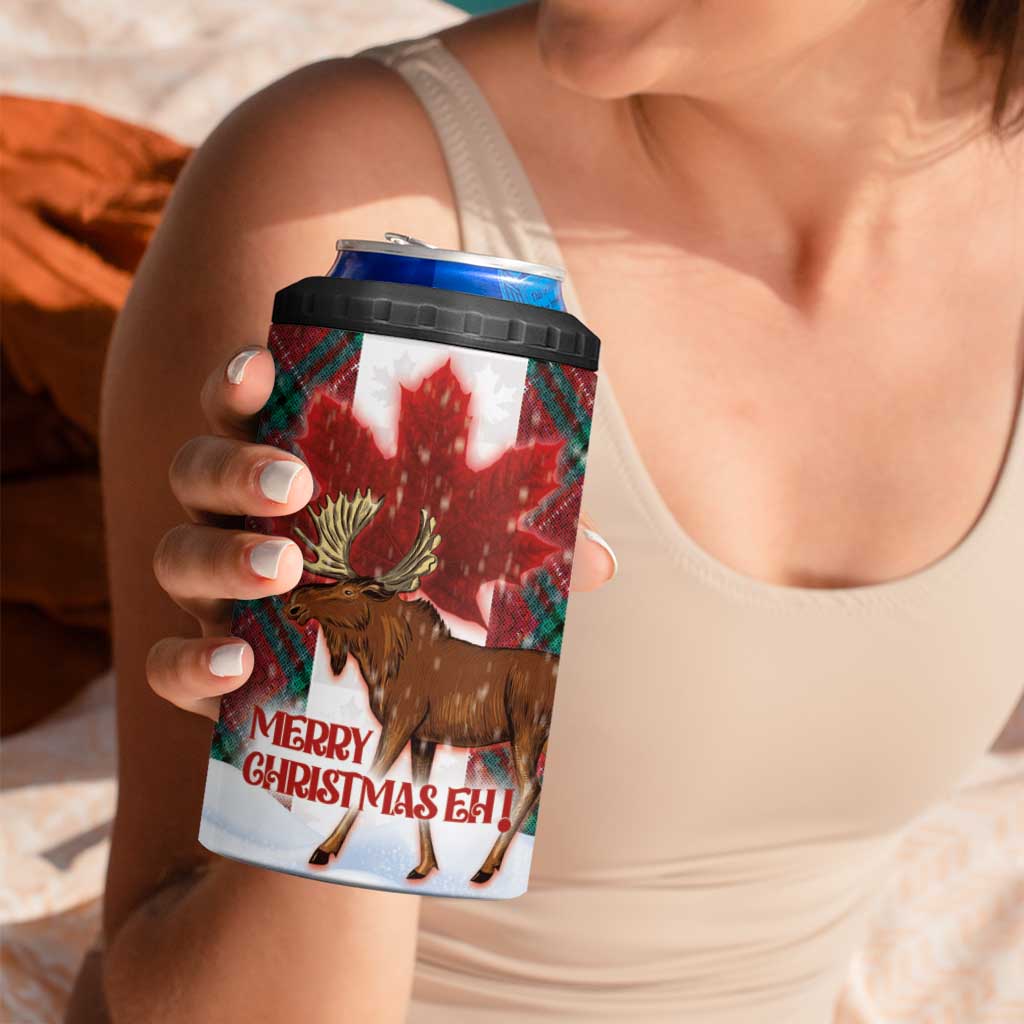 Canadian Christmas - Moose and Maple Retro Style 4 in 1 Can Cooler Tumbler - Wonder Print Shop
