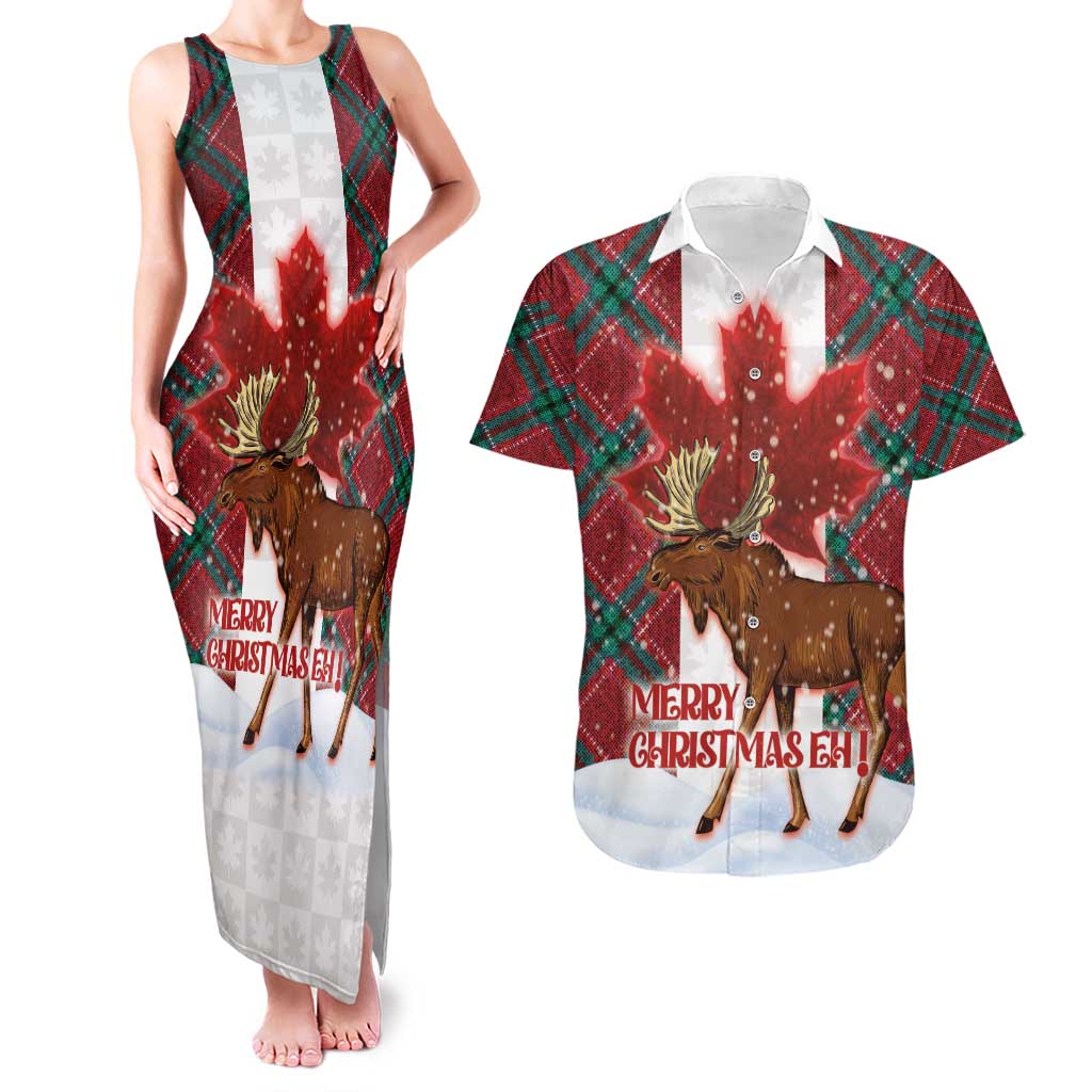 Canadian Christmas - Moose and Maple Retro Style Couples Matching Tank Maxi Dress and Hawaiian Shirt - Wonder Print Shop
