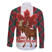 Canadian Christmas - Moose and Maple Retro Style Family Matching Long Sleeve Bodycon Dress and Hawaiian Shirt - Wonder Print Shop