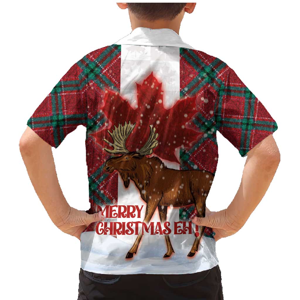 Canadian Christmas - Moose and Maple Retro Style Family Matching Mermaid Dress and Hawaiian Shirt - Wonder Print Shop