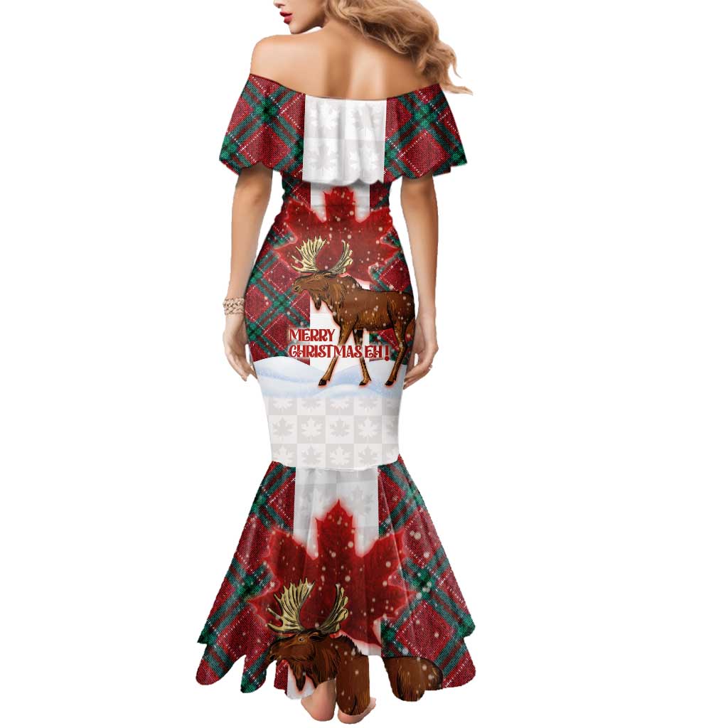 Canadian Christmas - Moose and Maple Retro Style Family Matching Mermaid Dress and Hawaiian Shirt - Wonder Print Shop