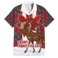 Canadian Christmas - Moose and Maple Retro Style Family Matching Off Shoulder Short Dress and Hawaiian Shirt - Wonder Print Shop