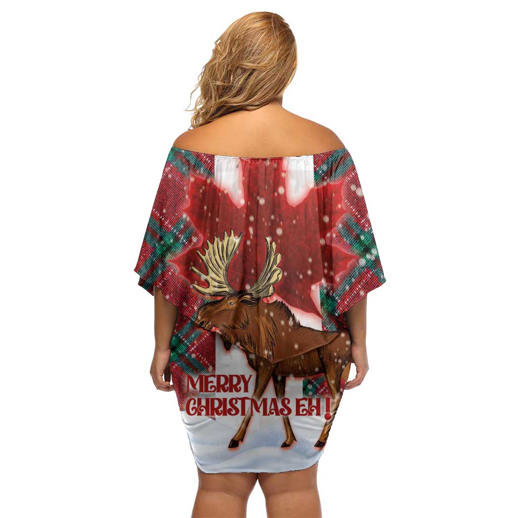 Canadian Christmas - Moose and Maple Retro Style Family Matching Off Shoulder Short Dress and Hawaiian Shirt - Wonder Print Shop