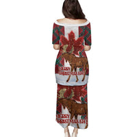 Canadian Christmas - Moose and Maple Retro Style Family Matching Puletasi and Hawaiian Shirt - Wonder Print Shop