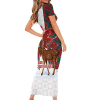 Canadian Christmas - Moose and Maple Retro Style Family Matching Short Sleeve Bodycon Dress and Hawaiian Shirt - Wonder Print Shop