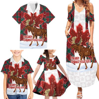 Canadian Christmas - Moose and Maple Retro Style Family Matching Summer Maxi Dress and Hawaiian Shirt - Wonder Print Shop