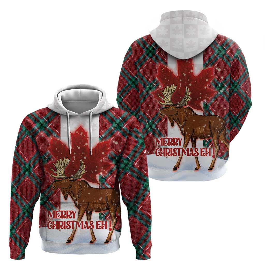 Canadian Christmas - Moose and Maple Retro Style Hoodie - Wonder Print Shop