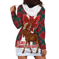 Canadian Christmas - Moose and Maple Retro Style Hoodie Dress - Wonder Print Shop